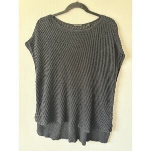 ATM Anthony Thomas Melillo Women’s Black Cap Sleeve Cotton blend Pullover Sz L